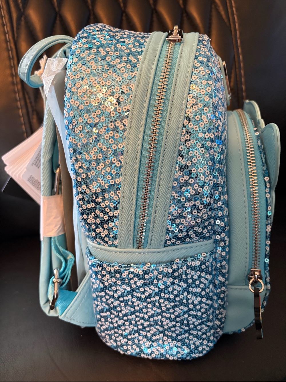 Loungefly Disney Pinocchio's Blue Fairy Sequin Light-Up Cosplay Mini Backpack - Picture 6 of 6